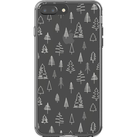 Minimal Christmas Trees Clear Phone Case
