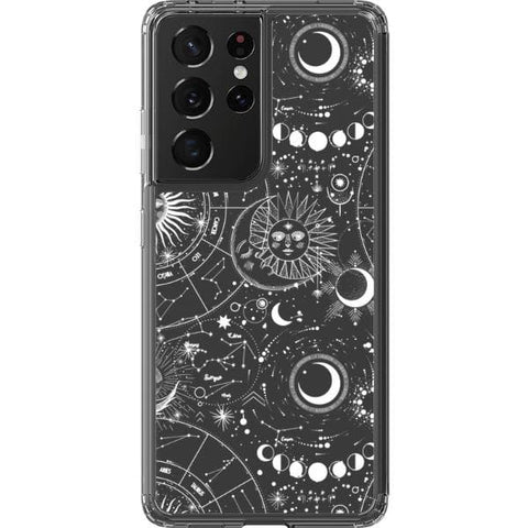 Celestial Zodiac Clear Phone Case for your Galaxy S21 Ultra exclusively at The Urban Flair
