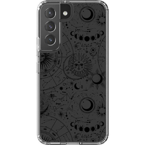 Celestial Zodiac Clear Phone Case Galaxy S22 Black exclusively offered by The Urban Flair