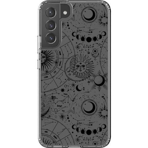 Celestial Zodiac Clear Phone Case Galaxy S22 Plus Black exclusively offered by The Urban Flair