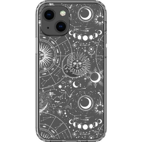 iPhone 13 Mini White Celestial Zodiac Clear Phone Case - The Urban Flair