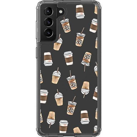 Coffee Cups Clear Phone Case for your Galaxy S21 Plus exclusively at The Urban Flair