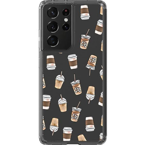 Coffee Cups Clear Phone Case for your Galaxy S21 Ultra exclusively at The Urban Flair