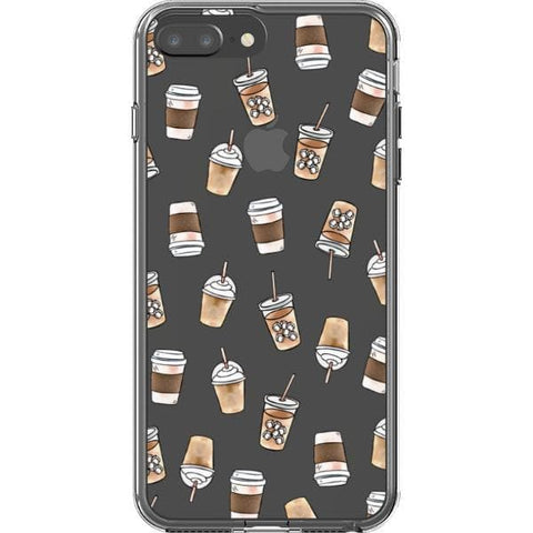 Coffee Cups Clear Phone Case for your iPhone 7 Plus/8 Plus exclusively at The Urban Flair
