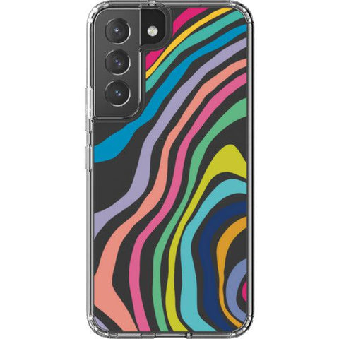 Colorful Abstract Lines Clear Phone Case Galaxy S22 exclusively offered by The Urban Flair