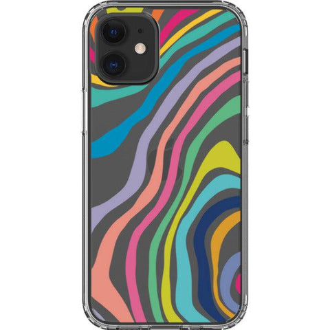 Colorful Abstract Lines Clear Phone Case iPhone 12 Mini exclusively offered by The Urban Flair