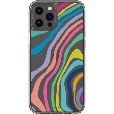 Colorful Abstract Lines Clear Phone Case iPhone 12 Pro Max exclusively offered by The Urban Flair