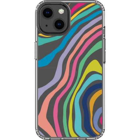 Colorful Abstract Lines Clear Phone Case iPhone 13 exclusively offered by The Urban Flair