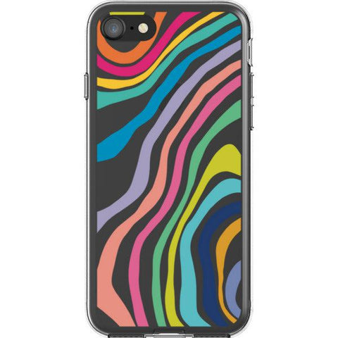 Colorful Abstract Lines Clear Phone Case iPhone 7/8 exclusively offered by The Urban Flair
