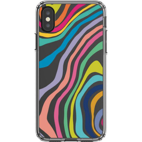 Colorful Abstract Lines Clear Phone Case iPhone X/XS exclusively offered by The Urban Flair