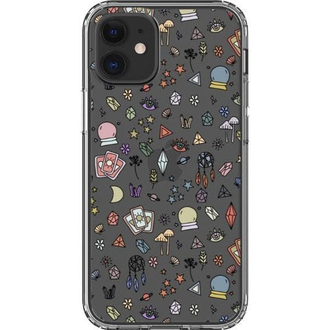 iPhone 12 Mini Colorful Mystic Doodles Clear Phone Case - The Urban Flair