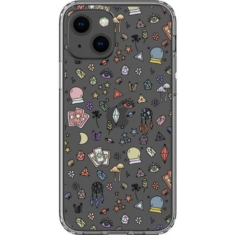 iPhone 13 Mini Colorful Mystic Doodles Clear Phone Case - The Urban Flair