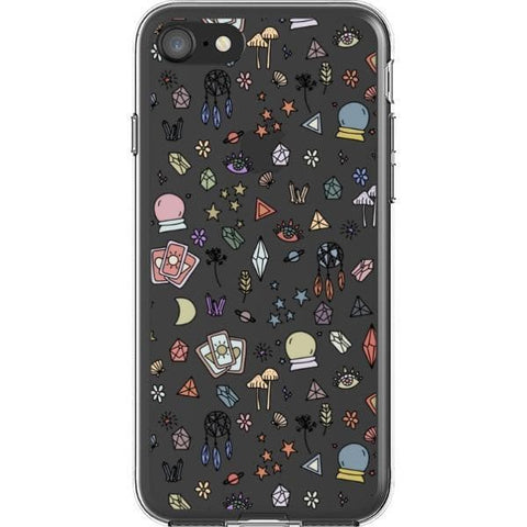 iPhone 7/8/SE 2020 Colorful Mystic Doodles Clear Phone Case - The Urban Flair
