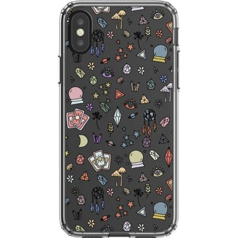 iPhone X/XS Colorful Mystic Doodles Clear Phone Case - The Urban Flair