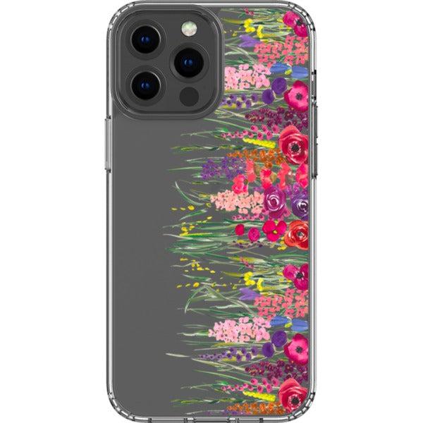 Colorful Spring Wild Flowers Clear Phone Case