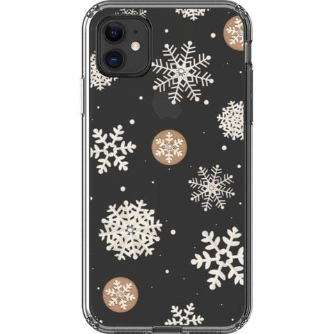 iPhone 11 Cream Snowflakes Clear Phone Case - The Urban Flair
