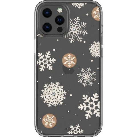 iPhone 12 Pro Max Cream Snowflakes Clear Phone Case - The Urban Flair