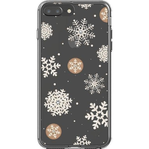 iPhone 7 Plus/8 Plus Cream Snowflakes Clear Phone Case - The Urban Flair