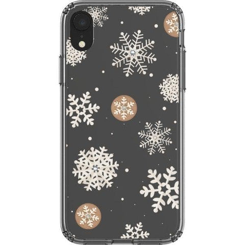 iPhone XS Max Cream Snowflakes Clear Phone Case - The Urban Flair