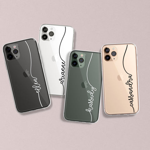 Custom Calligraphy Name Clear Phone Case by The Urban Flair (Custom Calligraphy Name Clear Phone Case exclusively at The Urban Flair)