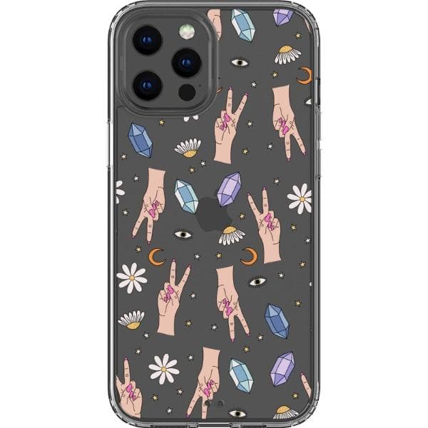 Cute Aesthetic Doodles Clear Phone Case for Apple iPhone 15
