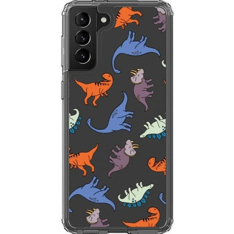 Cute Dinosaur Clear Phone Case for your Galaxy S21 exclusively at The Urban Flair