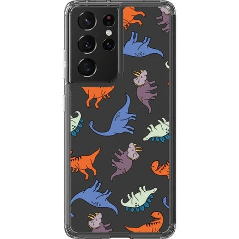 Cute Dinosaur Clear Phone Case for your Galaxy S21 Ultra exclusively at The Urban Flair