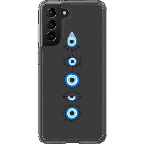 Galaxy S21 Cute Evil Eyes Clear Phone Case - The Urban Flair