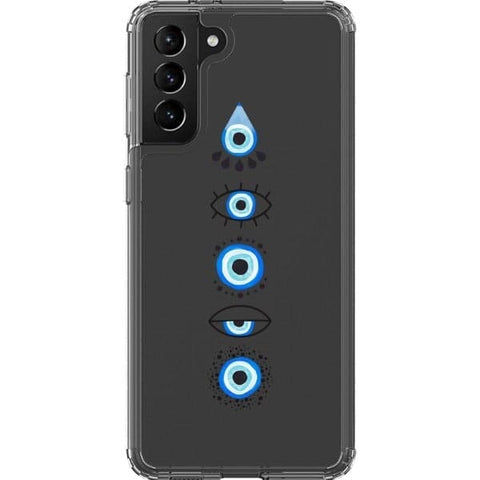 Galaxy S21 Plus Cute Evil Eyes Clear Phone Case - The Urban Flair
