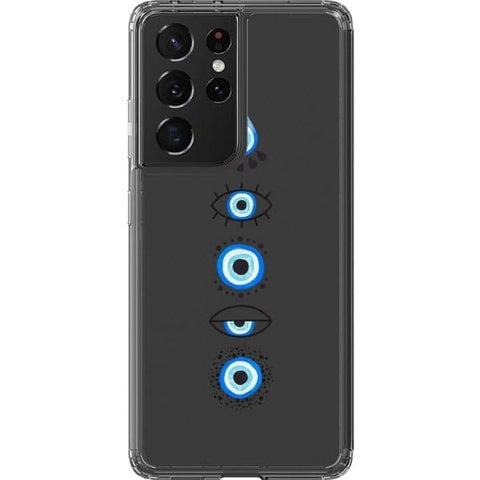 Galaxy S21 Ultra Cute Evil Eyes Clear Phone Case - The Urban Flair