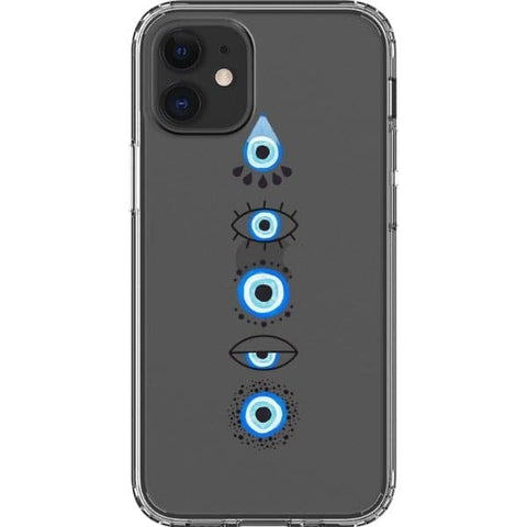 iPhone 12 Mini Cute Evil Eyes Clear Phone Case - The Urban Flair