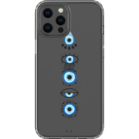 iPhone 12 Pro Max Cute Evil Eyes Clear Phone Case - The Urban Flair