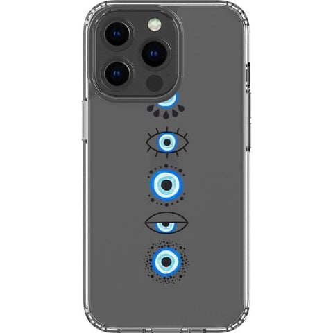 iPhone 13 Pro Cute Evil Eyes Clear Phone Case - The Urban Flair