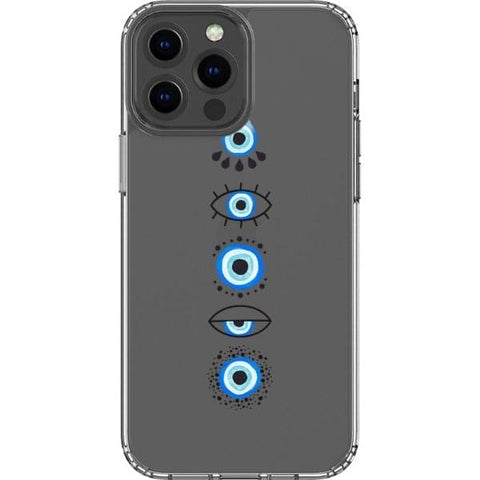 iPhone 13 Pro Max Cute Evil Eyes Clear Phone Case - The Urban Flair