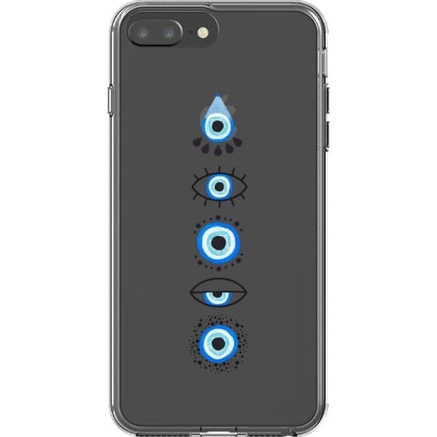 iPhone 7 Plus/8 Plus Cute Evil Eyes Clear Phone Case - The Urban Flair