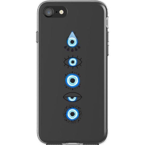 iPhone 7/8/SE 2020 Cute Evil Eyes Clear Phone Case - The Urban Flair