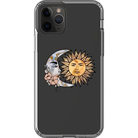 iPhone 11 Pro Cute Minimal Sun Moon Clear Phone Case - The Urban Flair