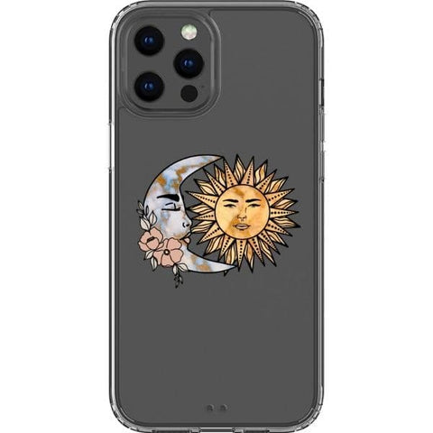 iPhone 12 Pro Max Cute Minimal Sun Moon Clear Phone Case - The Urban Flair