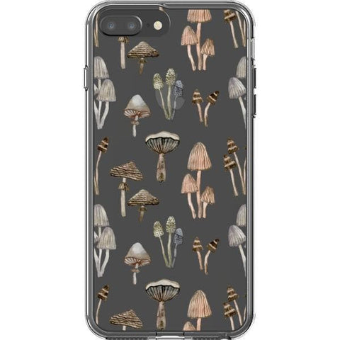 iPhone 7 Plus/8 Plus Cute Neutral Mushrooms Clear Phone Case - The Urban Flair