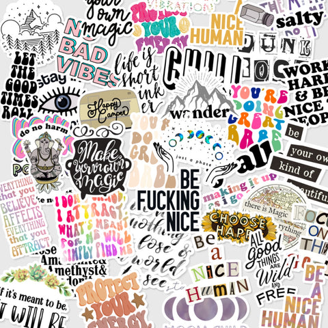 Quotes/Phrases Vinyl Waterproof Stickers (Pick A Single Sticker Design)