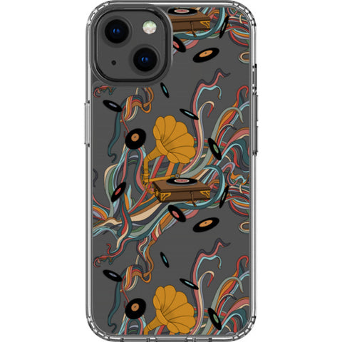 Art Nouveau Vinyl Record Player Clear Phone Case