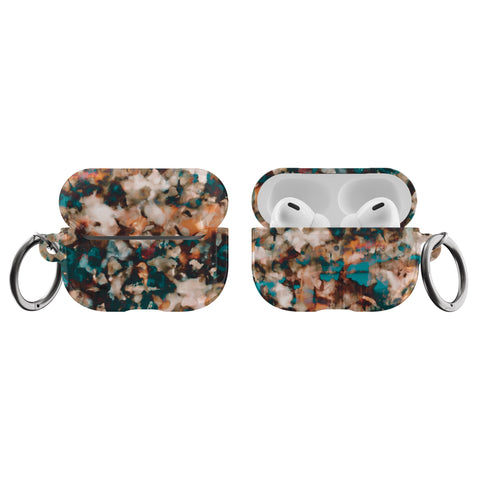 Teal Tortoise Shell Print Airpods Case