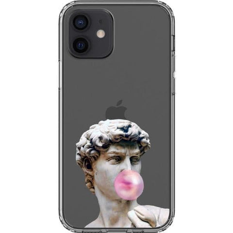 David Greek Statue Bubblegum Clear Phone Case for your iPhone 12 exclusively at The Urban Flair