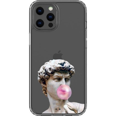 David Greek Statue Bubblegum Clear Phone Case for your iPhone 12 Pro Max exclusively at The Urban Flair