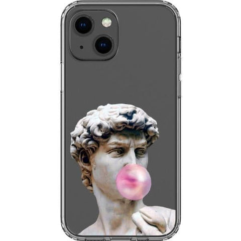 David Greek Statue Bubblegum Clear Phone Case for your iPhone 13 Mini exclusively at The Urban Flair