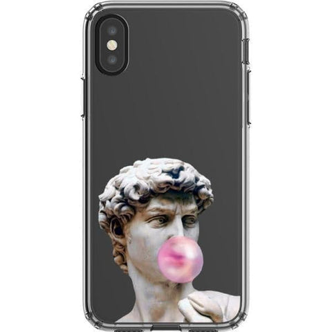 David Greek Statue Bubblegum Clear Phone Case for your iPhone X/XS exclusively at The Urban Flair