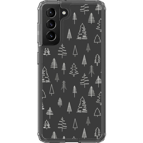Minimal Christmas Trees Clear Phone Case