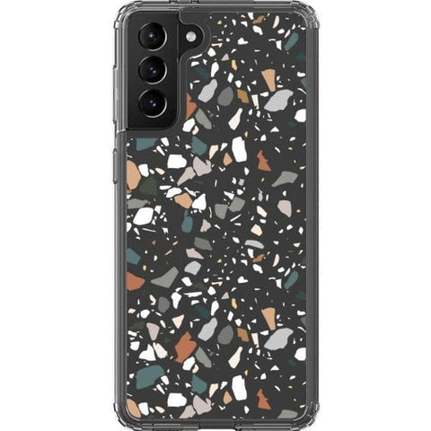 Earth Tone Terrazzo Clear Phone Case for your Galaxy S21 Plus exclusively at The Urban Flair