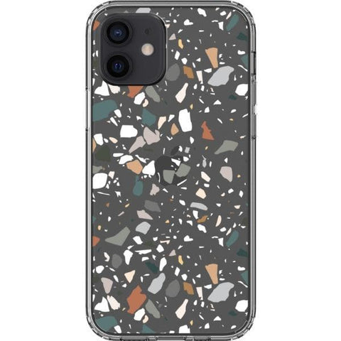 Earth Tone Terrazzo Clear Phone Case for your iPhone 12 exclusively at The Urban Flair