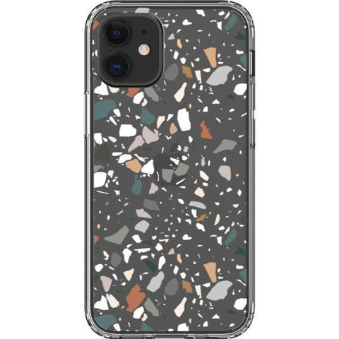 Earth Tone Terrazzo Clear Phone Case for your iPhone 12 Mini exclusively at The Urban Flair